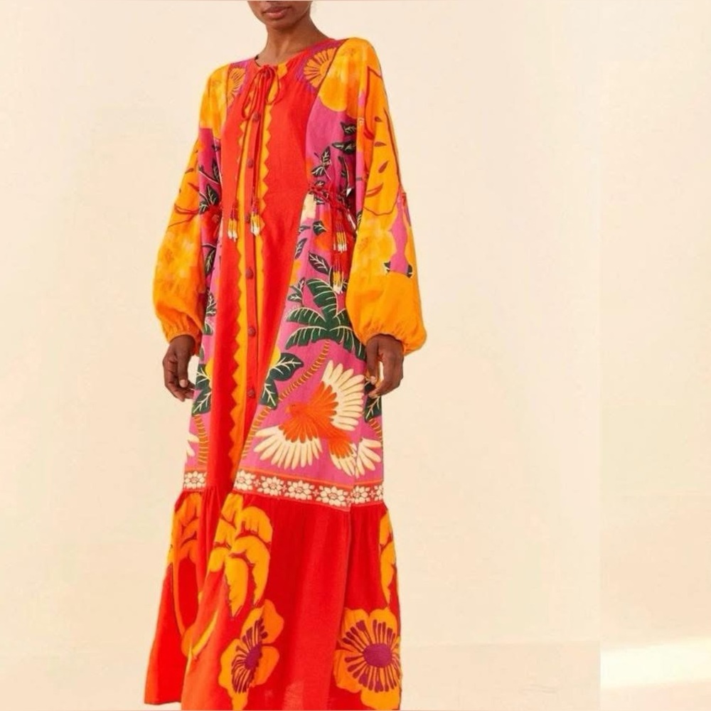 Sunset patchwork maxi dress